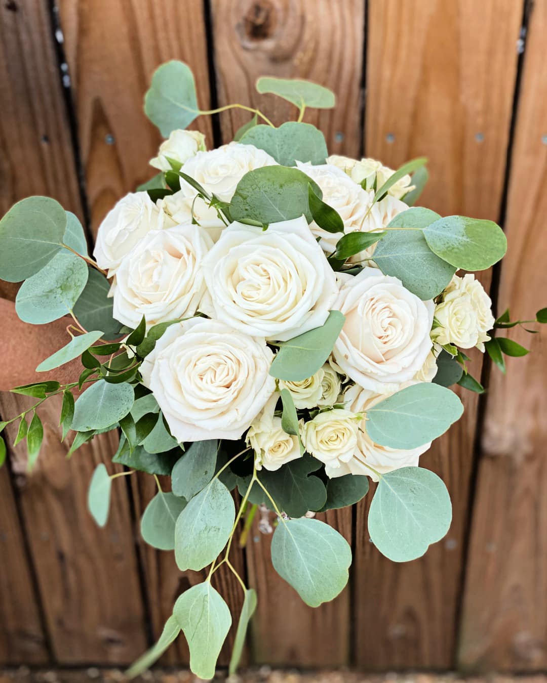 white rose bouquet